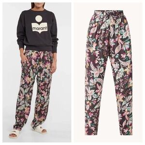 Isabel Marant Floral Print Trousers - Black and Pink